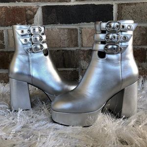 OPENING CEREMONY Metallic Platform Ankle Boots